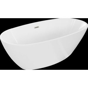 MEXEN/S - Eris voľne stojaca vaňa 180 x 95, biela, sifón a prepad nikel kartáčovaný 53441809500-97 vyobraziť