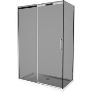 MEXEN/S - Omega sprchovací kút 130 x 70, grafit, chróm + vanička vrátane sifónu 825-130-070-01-40-4010 vyobraziť
