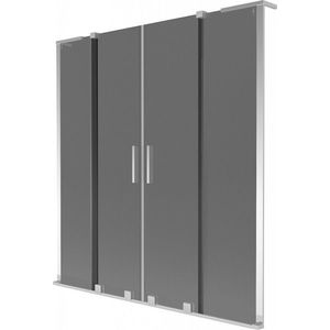 MEXEN/S - Velar L Duo dvojkrídlová posuvná vaňová zástena 140 x 150, grafit, chróm 896-140-003-42-01 vyobraziť