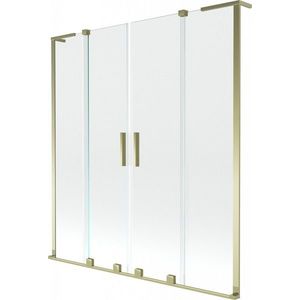 MEXEN/S - Velar L Duo dvojkrídlová posuvná vaňová zástena 150 x 150, transparent, zlatá 896-150-003-02-50 vyobraziť