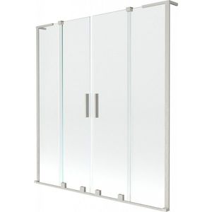 MEXEN/S - Velar L Duo dvojkrídlová posuvná vaňová zástena 150 x 150, transparent, nikel kartáčovaný 896-150-003-02-97 vyobraziť
