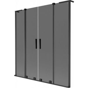 MEXEN/S - Velar L Duo dvojkrídlová posuvná vaňová zástena 150 x 150, grafit, čierna 896-150-003-42-70 vyobraziť