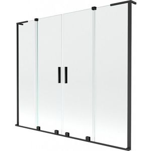 MEXEN/S - Velar L Duo dvojkrídlová posuvná vaňová zástena 200 x 150, transparent, čierna 896-200-003-02-70 vyobraziť