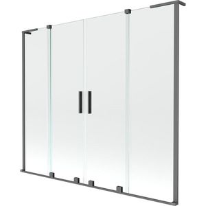 MEXEN/S - Velar L Duo dvojkrídlová posuvná vaňová zástena 200 x 150, transparent, grafit metal 896-200-003-02-95 vyobraziť