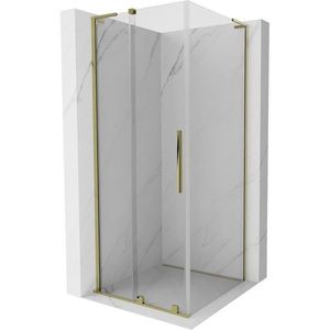 MEXEN/S - Velar L sprchovací kút, posuvné dvere 90 x 90, transparent, zlato 871-090-090-03-50 vyobraziť