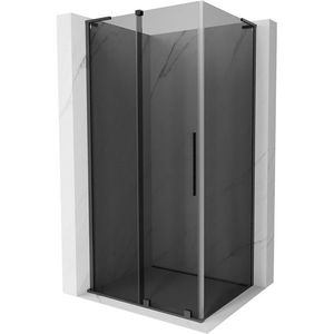 MEXEN/S - Velar L sprchovací kút, posuvné dvere 100 x 90, grafit, grafit kartáčovaná 871-100-090-43-66 vyobraziť