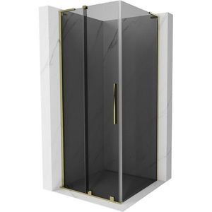 MEXEN/S - Velar L sprchovací kút, posuvné dvere 100 x 100, grafit, zlato 871-100-100-43-50 vyobraziť