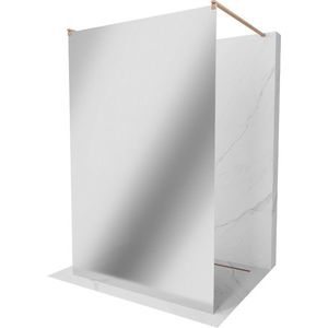 MEXEN/S - Kioto samostatne stojaca sprchová zástena 100 x 200, zrkadlové sklo 8 mm, meď kartáčovaná 800-100-002-65-50 vyobraziť