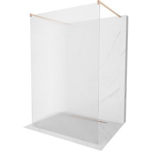 MEXEN/S - Kioto samostatne stojaca sprchová zástena 100 x 200, prúžky 8 mm, meď kartáčovaná 800-100-002-65-09 vyobraziť
