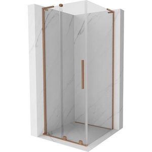 MEXEN/S - Velar L sprchovací kút, posuvné dvere 90 x 90, transparent, meď kartáčovaná 871-090-090-03-65 vyobraziť
