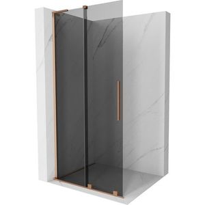 MEXEN/S - Velar L Sprchová zástena posuvná Walk-in 100 x 200, grafit 8 mm, meď kartáčovaná 871-100-003-43-65 vyobraziť