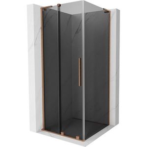 MEXEN/S - Velar L sprchovací kút, posuvné dvere 120 x 120, grafit, meď kartáčovaná - 871-120-120-33-65 871-120-120-43-65 vyobraziť