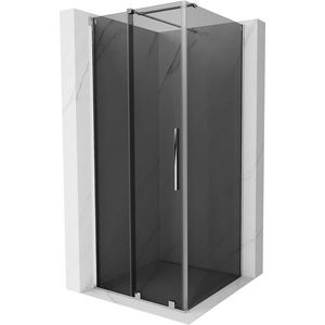 MEXEN/S - Velár sprchovací kút, posuvné dvere 110 x 110, grafit, chróm 871-110-110-41-01 vyobraziť