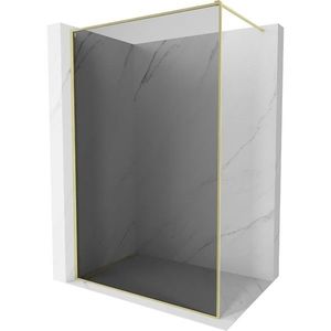 MEXEN/S - Kyoto-F Sprchová zástena WALK-IN s rámom 100 x 202, grafit 8 mm, zlato kefovaná 800-100-104-55-40 vyobraziť