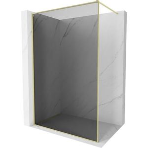 MEXEN/S - Kioto-F Sprchová zástena WALK-IN s rámom 110 x 202, grafit 8 mm, zlato kefovaná 800-110-104-55-40 vyobraziť