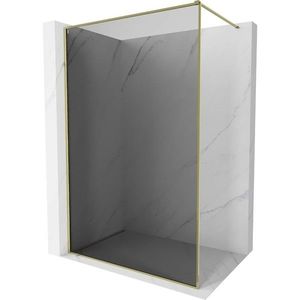 MEXEN/S - Kyoto-F Sprchová zástena WALK-IN s rámom 120 x 202, grafit 8 mm, zlato 800-120-104-50-40 vyobraziť