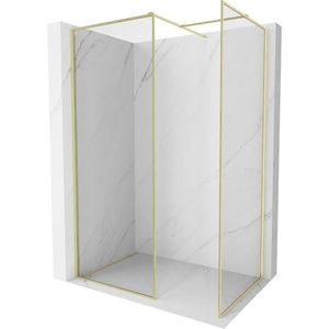 MEXEN/S - Kyoto-F Sprchová zástena WALK-IN s rámom 160 x 120, transparent 8 mm, zlato kefovaná 800-160-202-04-55-120 vyobraziť