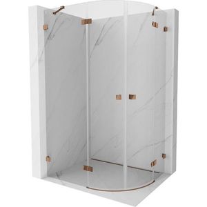 MEXEN/S - Lunar sprchovací kút štvrťkruh krídlový ľavá 80 x 70, transparent, ružové zlato 833-080L-070P-60-00 vyobraziť