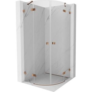 MEXEN/S - Lunar sprchovací kút štvrťkruh krídlový 80 x 80, transparent, ružové zlato 833-080L-080P-60-00 vyobraziť