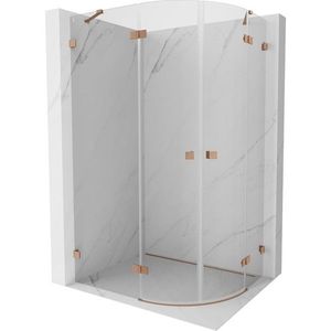 MEXEN/S - Lunar sprchovací kút štvrťkruh krídlový ľavá 90 x 70, transparent, meď kartáčovaná 833-090L-070P-65-00 vyobraziť