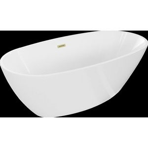 MEXEN/S - Eris voľne stojaca vaňa 180 x 95, biela, sifón a prepad zlatá kartáčovaná 53441809500-55 vyobraziť