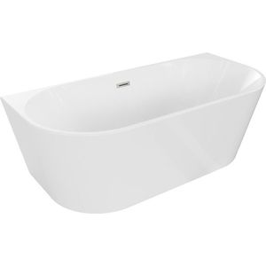 MEXEN/S - Oval vaňa voľne stojaca nástenná 140 x 75, biela, sifón a prepad nikel kartáčovaná 52671407500-97 vyobraziť