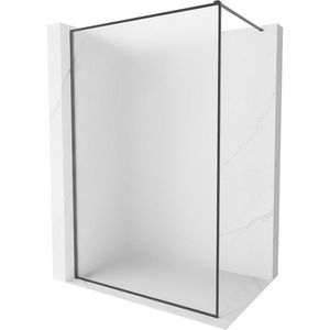 MEXEN/S - Kioto-F Sprchová zástena WALK-IN s rámom 80 x 202, dekor 8 mm, grafit kartáčovaná 800-080-104-66-30 vyobraziť