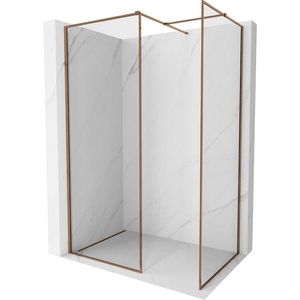 MEXEN/S - Kyoto-F Sprchová zástena WALK-IN s rámom 135 x 80, transparent 8 mm, ružové zlato 800-135-202-04-60-080 vyobraziť