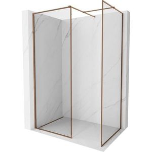 MEXEN/S - Kyoto-F Sprchová zástena WALK-IN s rámom 160 x 80, transparent 8 mm, ružové zlato 800-160-202-04-60-080 vyobraziť