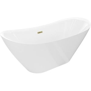 MEXEN/S - Lotos voľne stojaca vaňa 180 x 75, biela, sifón a prepad zlatá 52051807700-50 vyobraziť