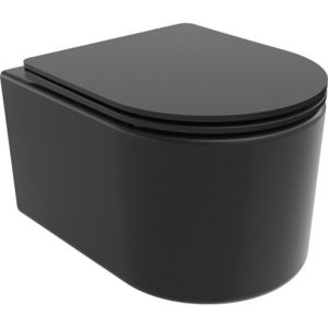MEXEN/S - Sofia Závesná WC misa Rimless Tornado vrátane sedátka s slow slim, duroplast, čierna mat 30541085T vyobraziť