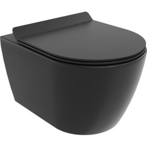 MEXEN/S - Carmen Závesná WC misa Rimless Tornado vrátane sedátka s slow slim, duroplast, čierna mat 30880185T vyobraziť