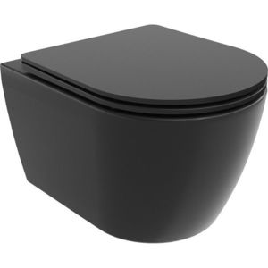 MEXEN/S - Carmen Závesná WC misa Rimless Tornado vrátane sedátka s slow slim, duroplast, čierna mat 30881085T vyobraziť
