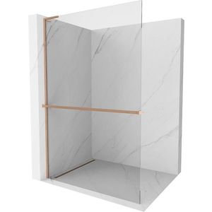 MEXEN/S - Kioto+ L Sprchová zástena WALK-IN s poličkou a držiakom uterákov 65 x 200, transparent, meď kartáčovaná 800-065-123-65-00 vyobraziť