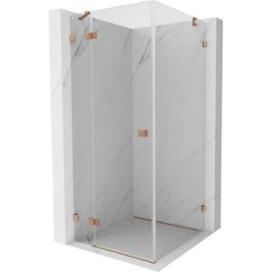 MEXEN/S - Lunar sprchový kút dvere krídlové ľavá 70 x 70, transparent, meď kartáčovaná 834-070-070-65-00-L vyobraziť