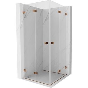 MEXEN/S - Lunar-F Duo sprchovací kút skladacie dvere 80 x 80, transparent, ružové zlato 836-080L-080P-60-00 vyobraziť