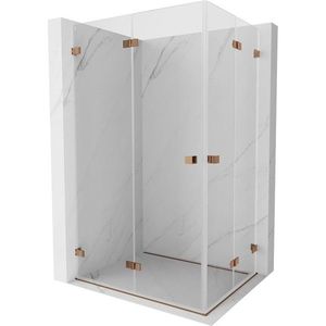 MEXEN/S - Lunar-F Duo sprchovací kút skladacie dvere 100 x 95, transparent, ružové zlato 836-100L-095P-60-00 vyobraziť
