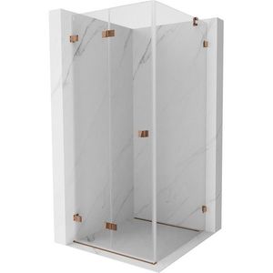 MEXEN/S - Lunar-F sprchovací kút skladacie dvere ľavá 70 x 70, transparent, różowe złot 836-070-070-60-00-L vyobraziť
