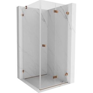 MEXEN/S - Lunar-F sprchovací kút skladacie dvere pravá 70 x 70, transparent, różowe złot 836-070-070-60-00-P vyobraziť