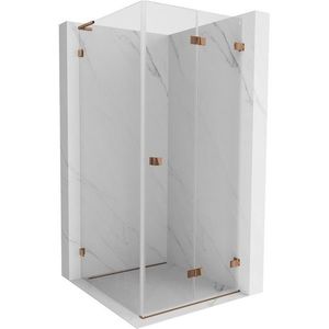 MEXEN/S - Lunar-F L sprchovací kút skladacie dvere pravá 70 x 70, transparent, ružové zlato 836L-070-070-60-00-P vyobraziť