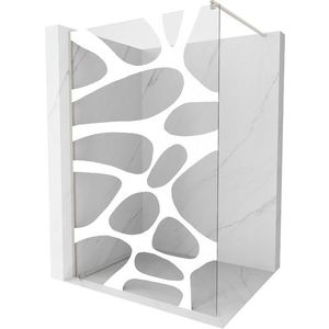 MEXEN/S - Kioto Sprchová zástena Walk-in 90 x 200, biely vzor 8 mm, nikel kartáčovaná 800-090-101-97-97 vyobraziť