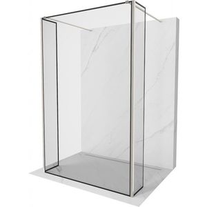 MEXEN/S - Kioto Sprchová zástena WALK-IN voľne stojaca 90 x 30 x 30, čierny vzor, nikel kartáčovaná 800-090-030-222-97-70-030 vyobraziť