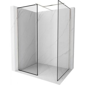 MEXEN/S - Kioto Sprchová zástena WALK-IN 110 x 80, čierny vzor, nikel kefovaná 800-110-202-97-70-080 vyobraziť