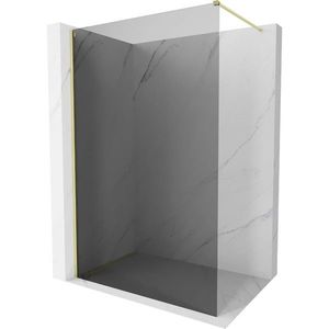 MEXEN/S - Kyoto-X Sprchová zástena WALK-IN 80 x 200, grafit 10 mm, zlato kefovaná 800-080-101-55-40-X vyobraziť