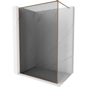 MEXEN/S - Kyoto-XF Sprchová zástena WALK-IN s rámom 80 x 202, grafit 10 mm, ružové zlato 800-080-104-60-40-X vyobraziť