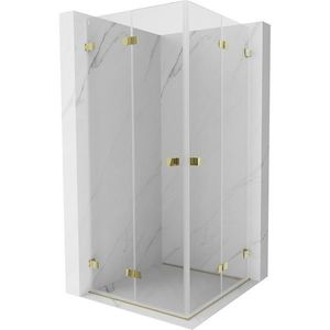 MEXEN/S - Lunar-F Duo sprchovací kút skladacie dvere 70 x 70, transparent, zlato 836-070L-070P-50-00 vyobraziť