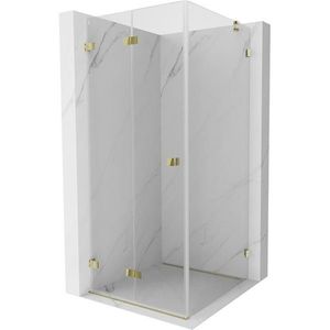 MEXEN/S - Lunar-F sprchovací kút skladacie dvere ľavá 70 x 70, transparent, zlato 836-070-070-50-00-L vyobraziť