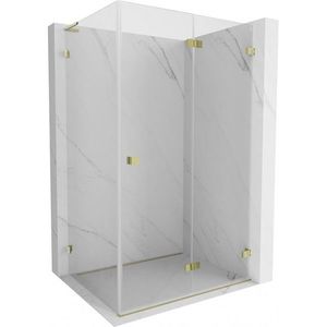 MEXEN/S - Lunar-F L sprchovací kút skladacie dvere pravá 80 x 70, transparent, zlato 836L-080-070-50-00-P vyobraziť