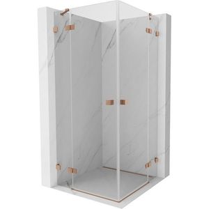 MEXEN/S - Lunar Duo sprchovací kút dvere krídlové 85 x 85, transparent, meď kartáčovaná 834-085L-085P-65-00 vyobraziť