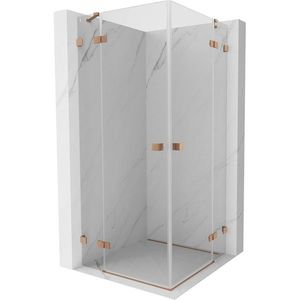 MEXEN/S - Lunar Duo sprchový kút dvere krídlové 90 x 90, transparent, meď kartáčovaná 834-090L-090P-65-00 vyobraziť